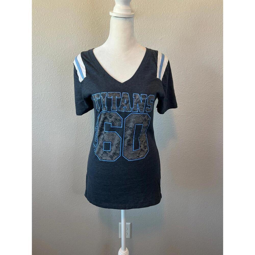 NFL Team Apparel Tennessee Titans Graphic TShirt Blue Size Medium